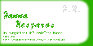 hanna meszaros business card